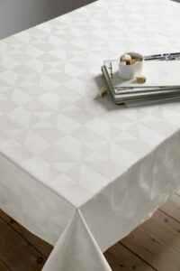 Karo damask dug creme Ø 160 cm