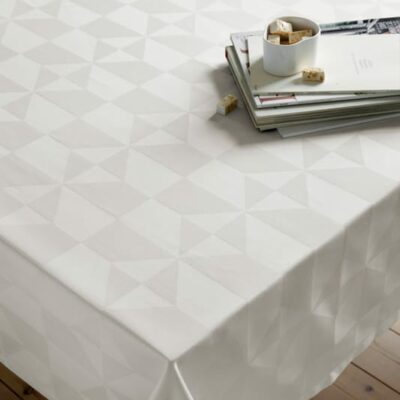 Karo damask dug creme Ø 160 cm