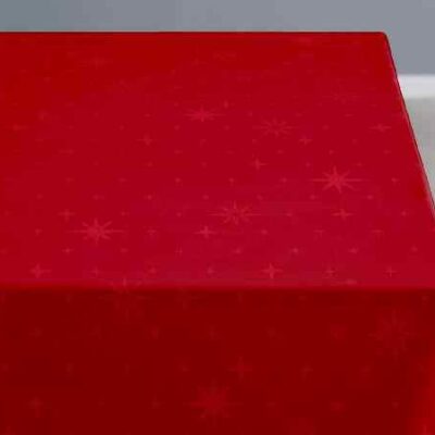 Rød damask juledug stjernernes nat 140 x 320 cm