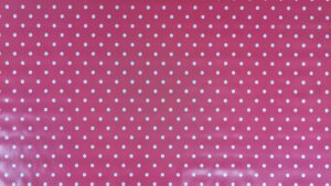 Pink voksdug med hvide prikker c