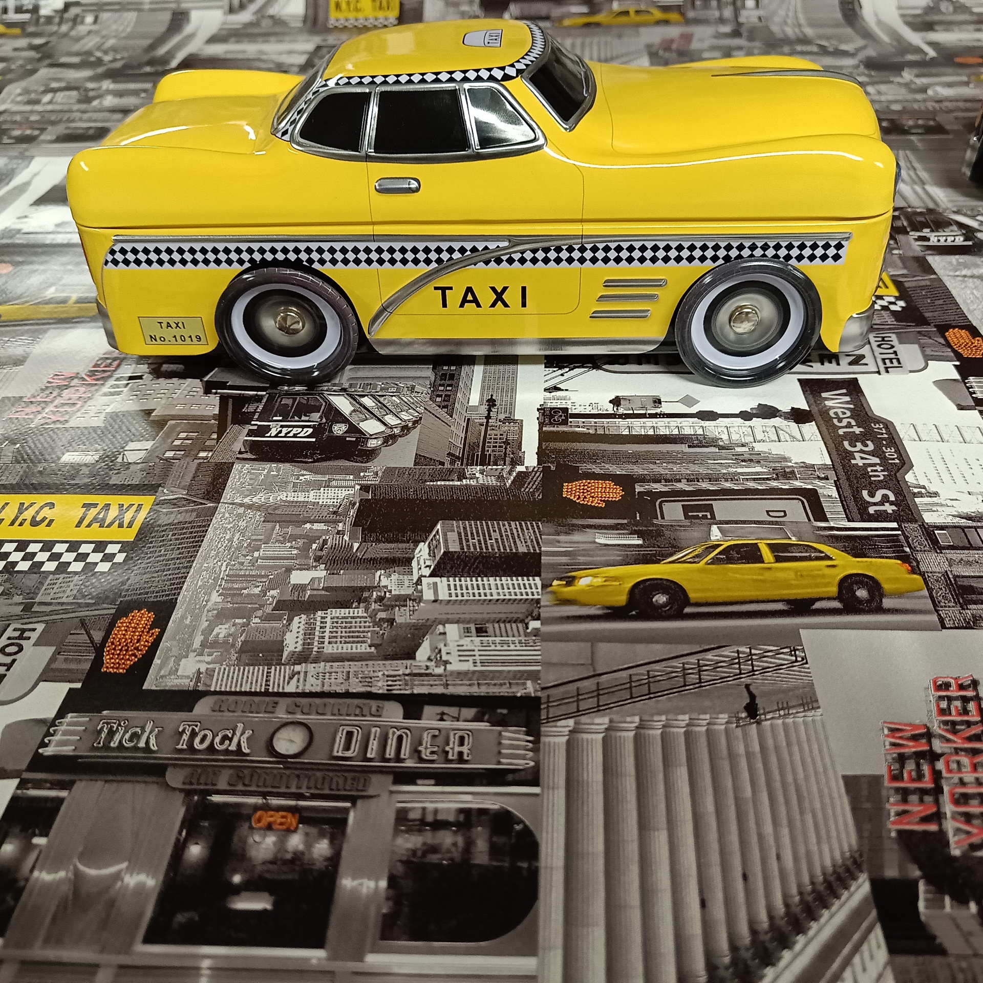 New York voksdug med gule Taxi b