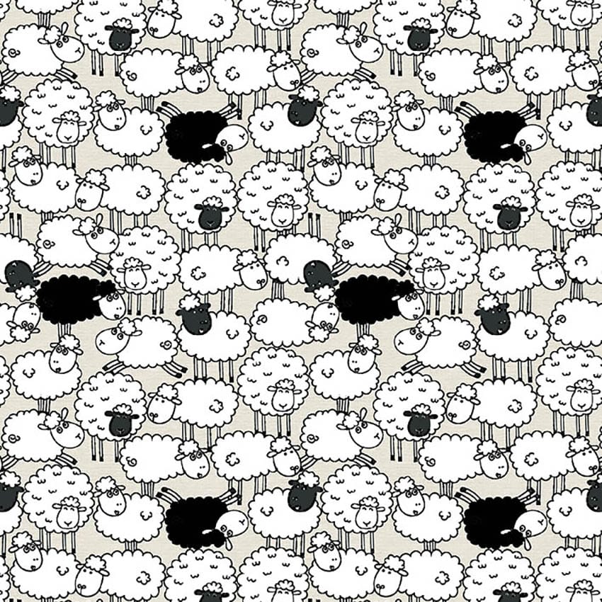 Tekstildug med crazy sheep