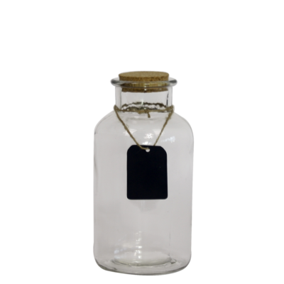 Apoteker flaske med kork låg 15.5 cm
