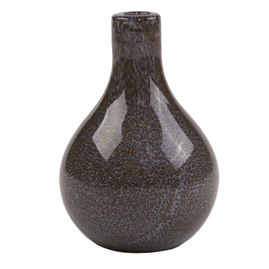 Vase gråsort pæreformet glas 12 cm