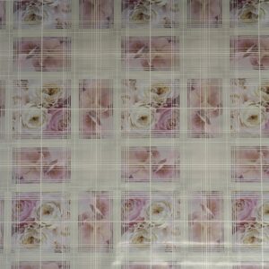 Voksdug med rosa roser d