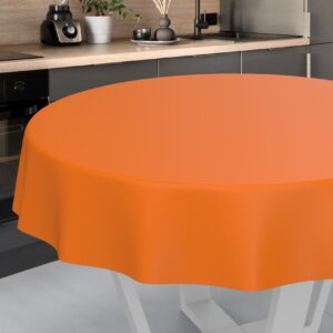 Voksdug orange mat Ø 140 cm