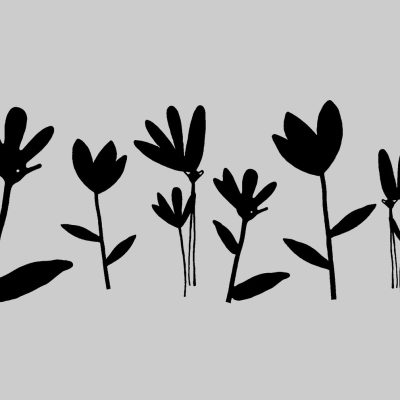 Vinduesfolie med sorte blomster 150 x 45 cm